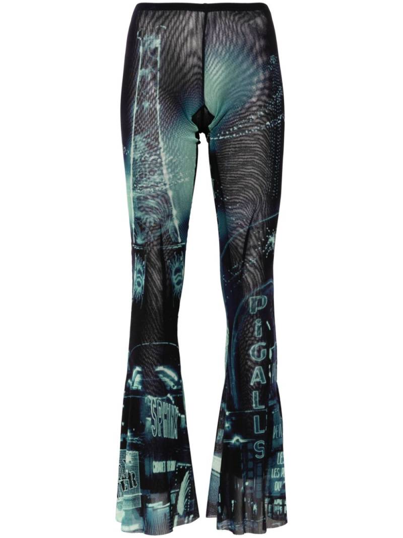 Jean Paul Gaultier Pigalle-print flared trousers - Blue von Jean Paul Gaultier