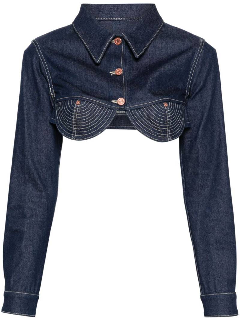 Jean Paul Gaultier The Conical cropped denim jacket - Blue von Jean Paul Gaultier