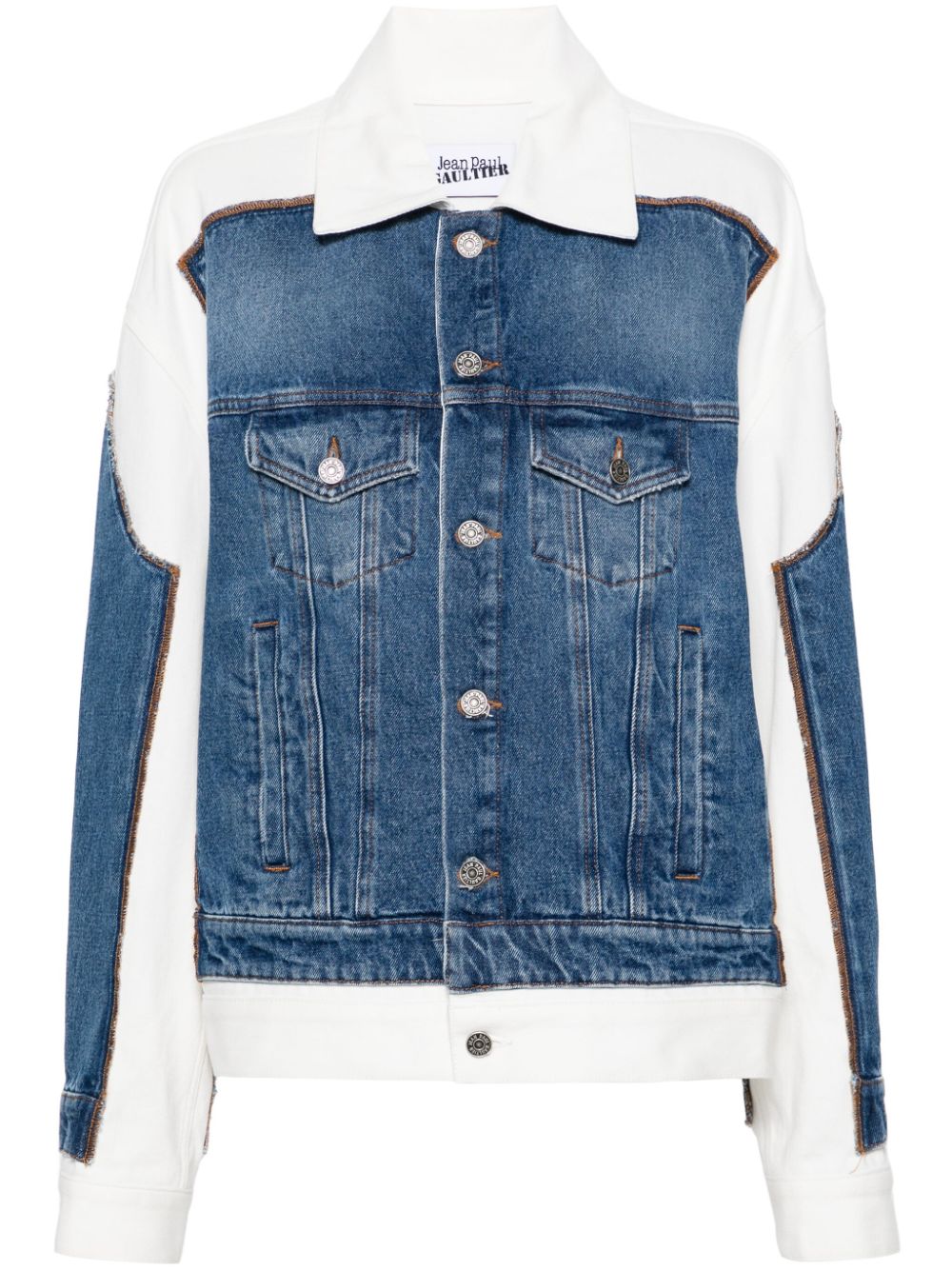 Jean Paul Gaultier Trompe L'oeil panelled denim jacket - Blue von Jean Paul Gaultier