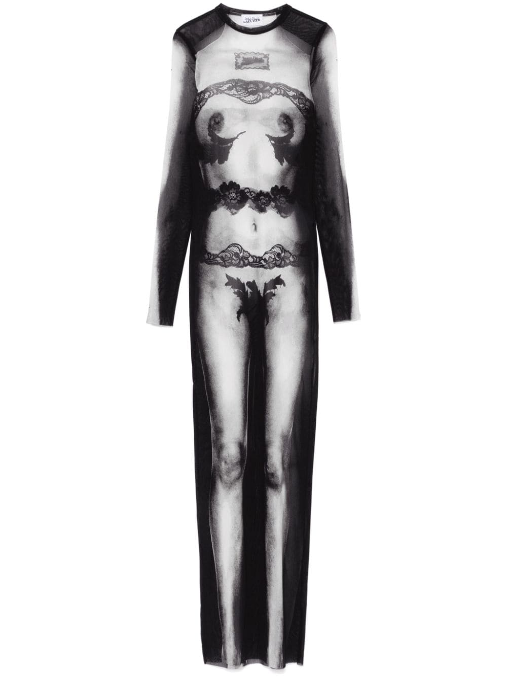 Jean Paul Gaultier body-print maxi dress - Black von Jean Paul Gaultier