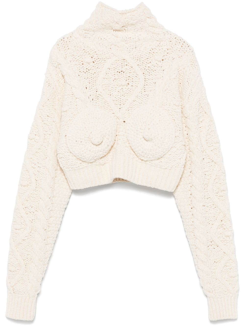 Jean Paul Gaultier conical-bra detail cropped sweater - White von Jean Paul Gaultier