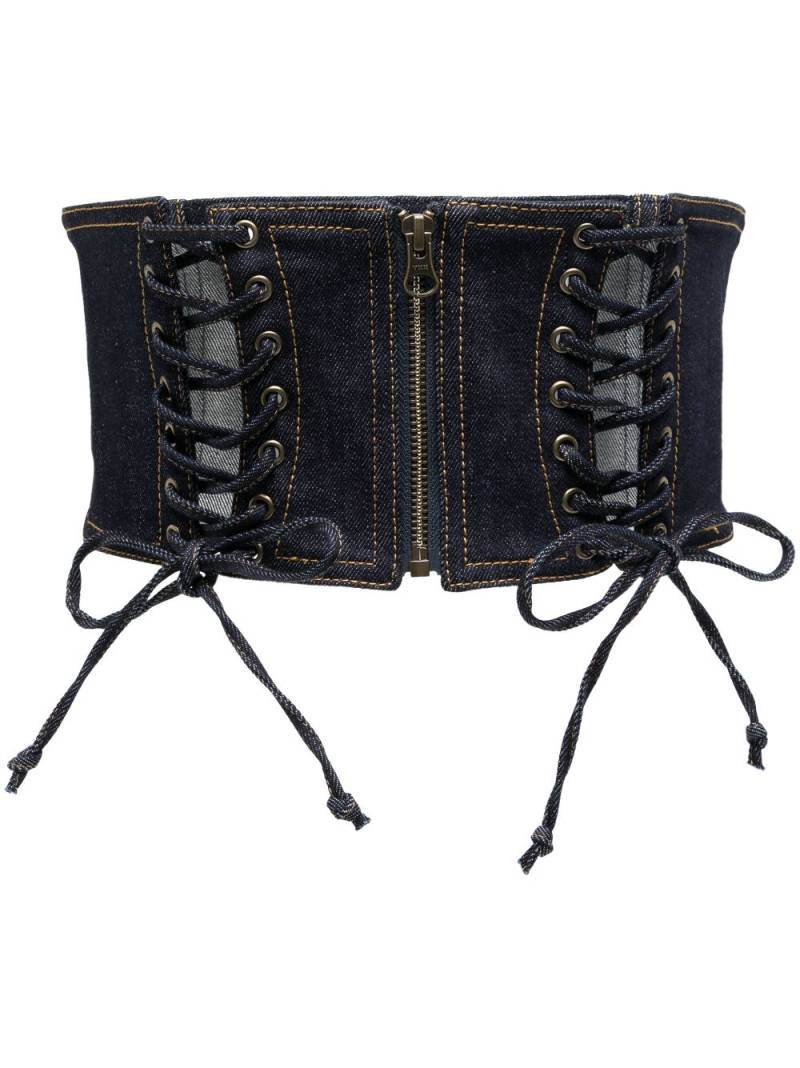 Jean Paul Gaultier corset-style denim top - Blue von Jean Paul Gaultier