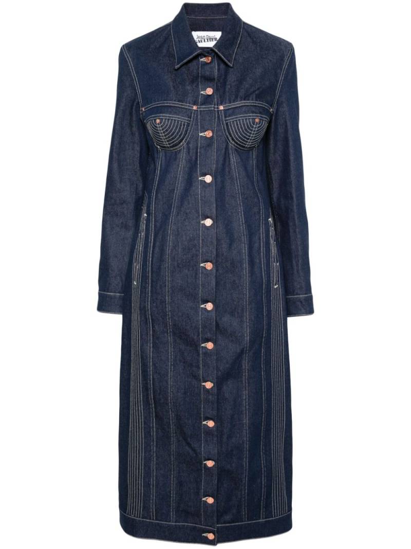 Jean Paul Gaultier denim midi coat - Blue von Jean Paul Gaultier