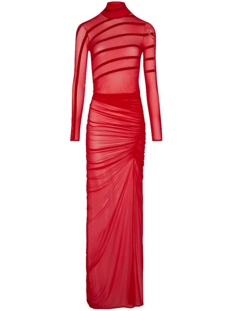 Jean Paul Gaultier draped mesh dress - Red von Jean Paul Gaultier