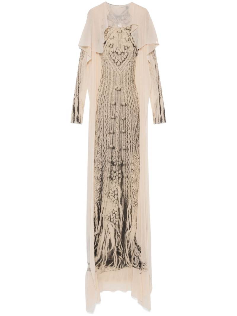 Jean Paul Gaultier knit-print maxi dress - Neutrals von Jean Paul Gaultier