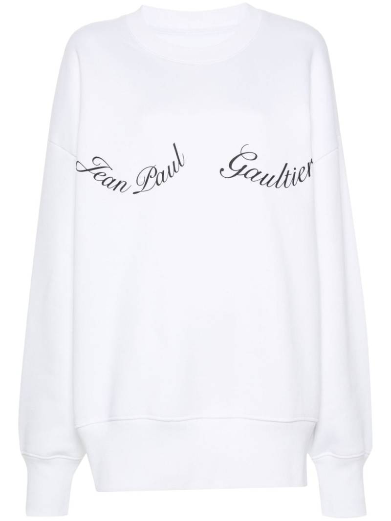 Jean Paul Gaultier logo-appliqué cotton sweatshirt - White von Jean Paul Gaultier