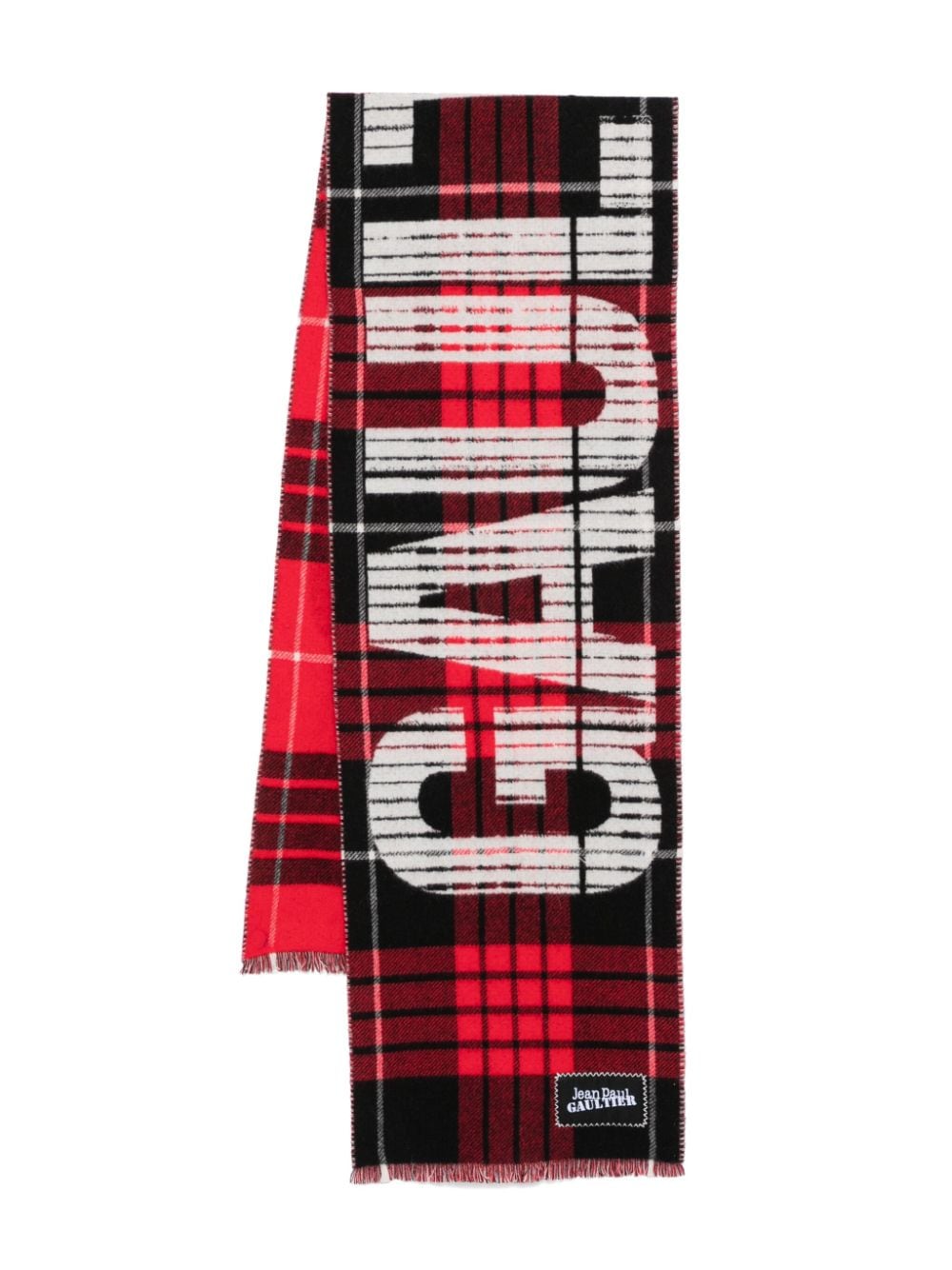 Jean Paul Gaultier logo-jacquard scarf - Red