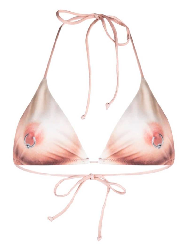 Jean Paul Gaultier photograph-print triangle bikini top - Neutrals von Jean Paul Gaultier