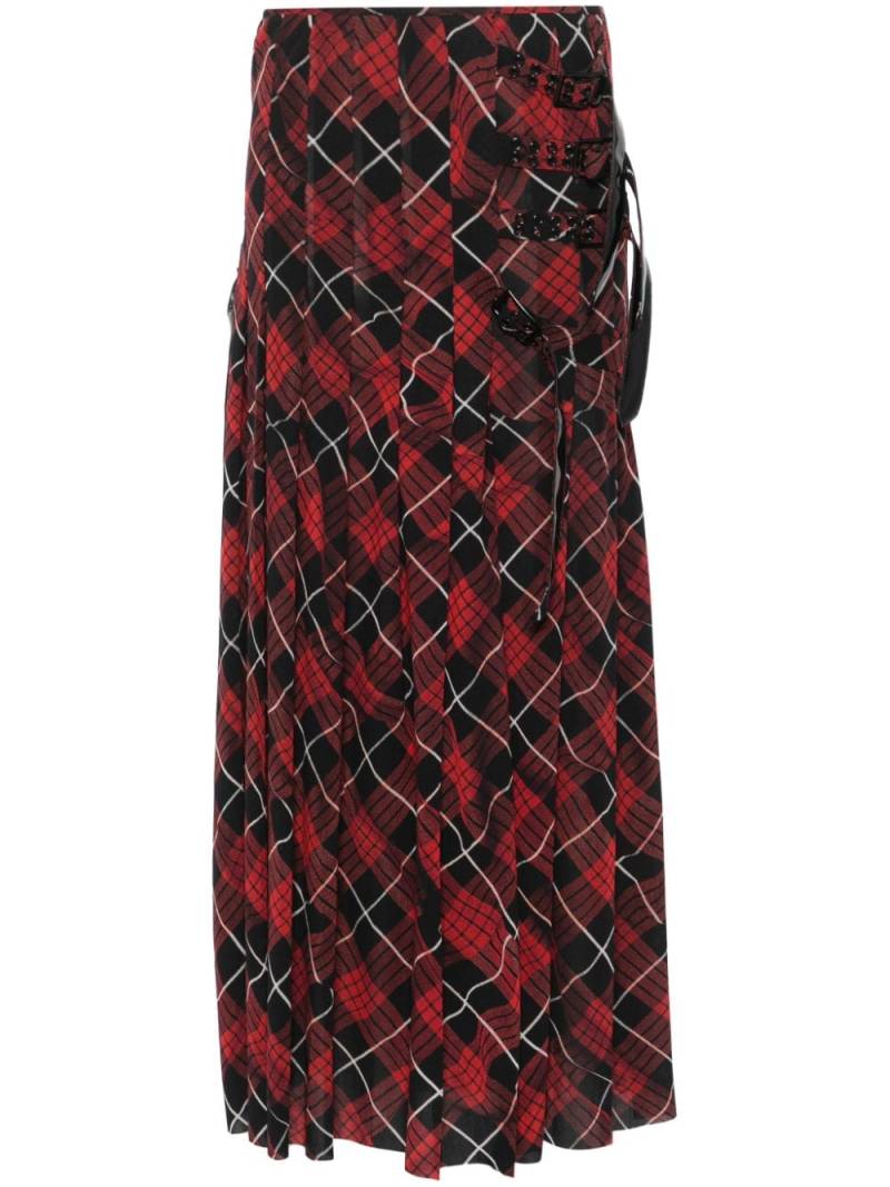 Jean Paul Gaultier plaid-check midi skirt - Red von Jean Paul Gaultier