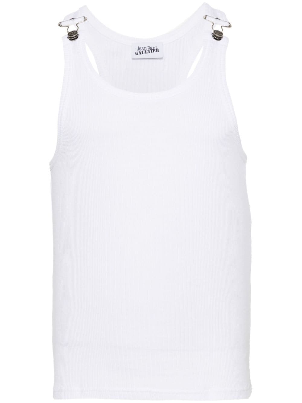 Jean Paul Gaultier ribbed-knit cotton tank top - White von Jean Paul Gaultier