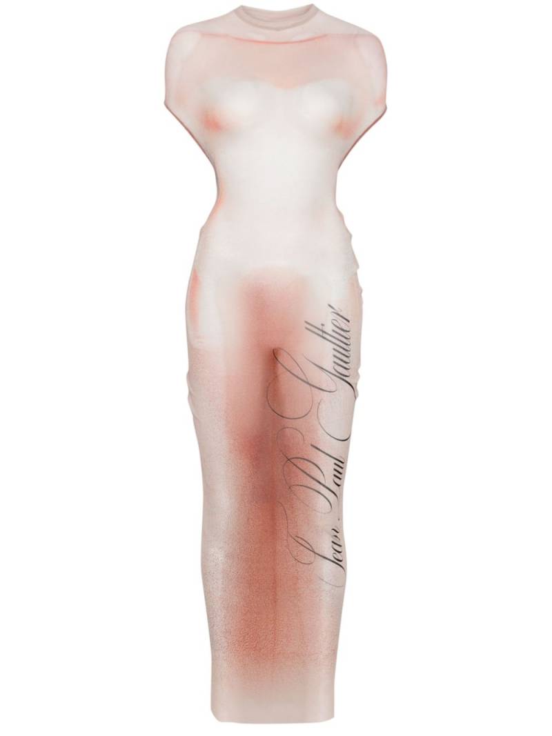 Jean Paul Gaultier silhouette-print maxi dress - Pink von Jean Paul Gaultier