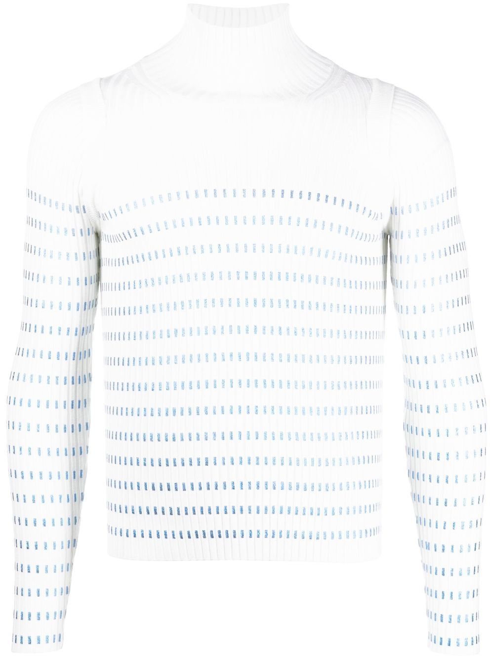 Jean Paul Gaultier striped crew-neck jumper - White