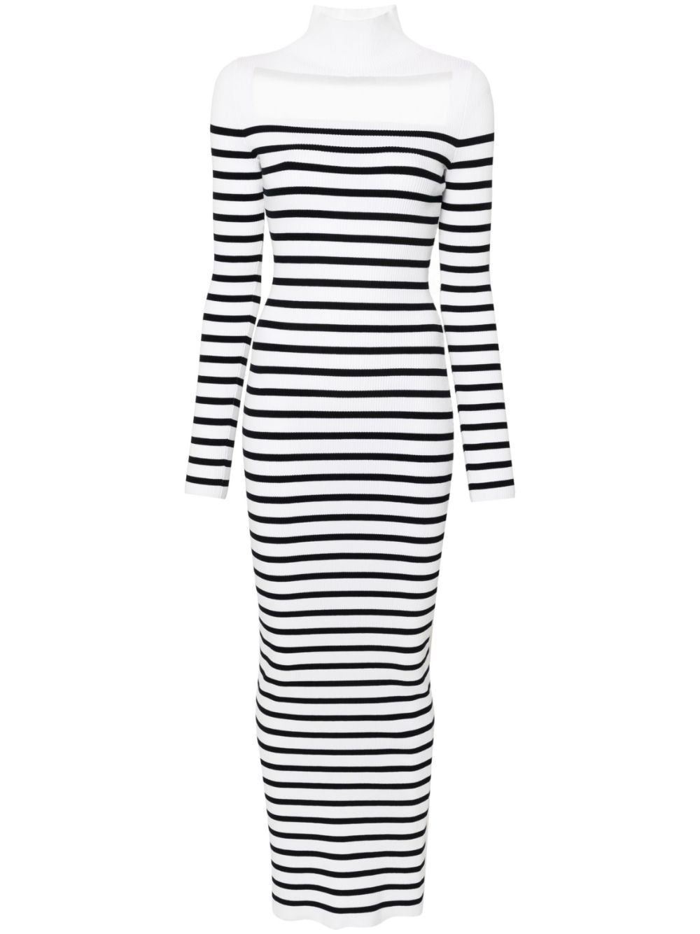 Jean Paul Gaultier striped ribbed maxi dress - White von Jean Paul Gaultier