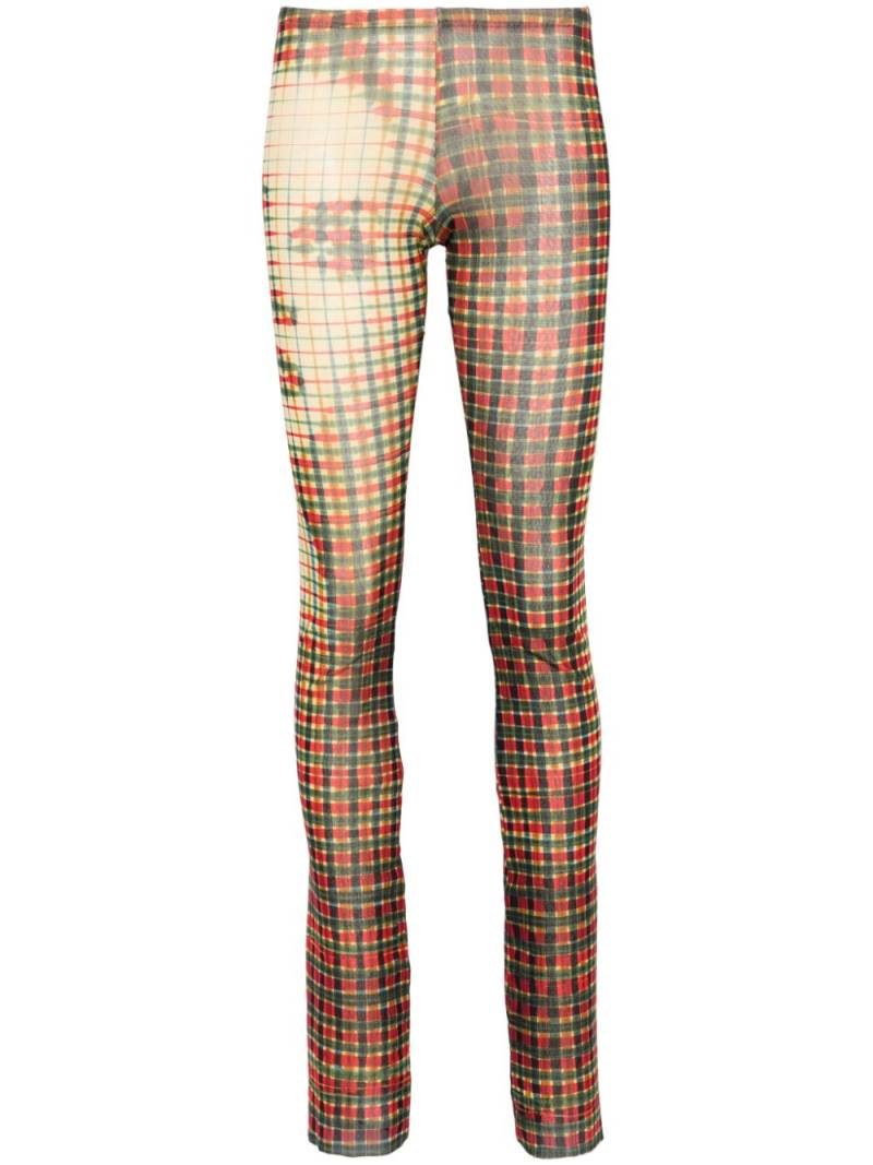 Jean Paul Gaultier tartan face-motif leggings - Red von Jean Paul Gaultier