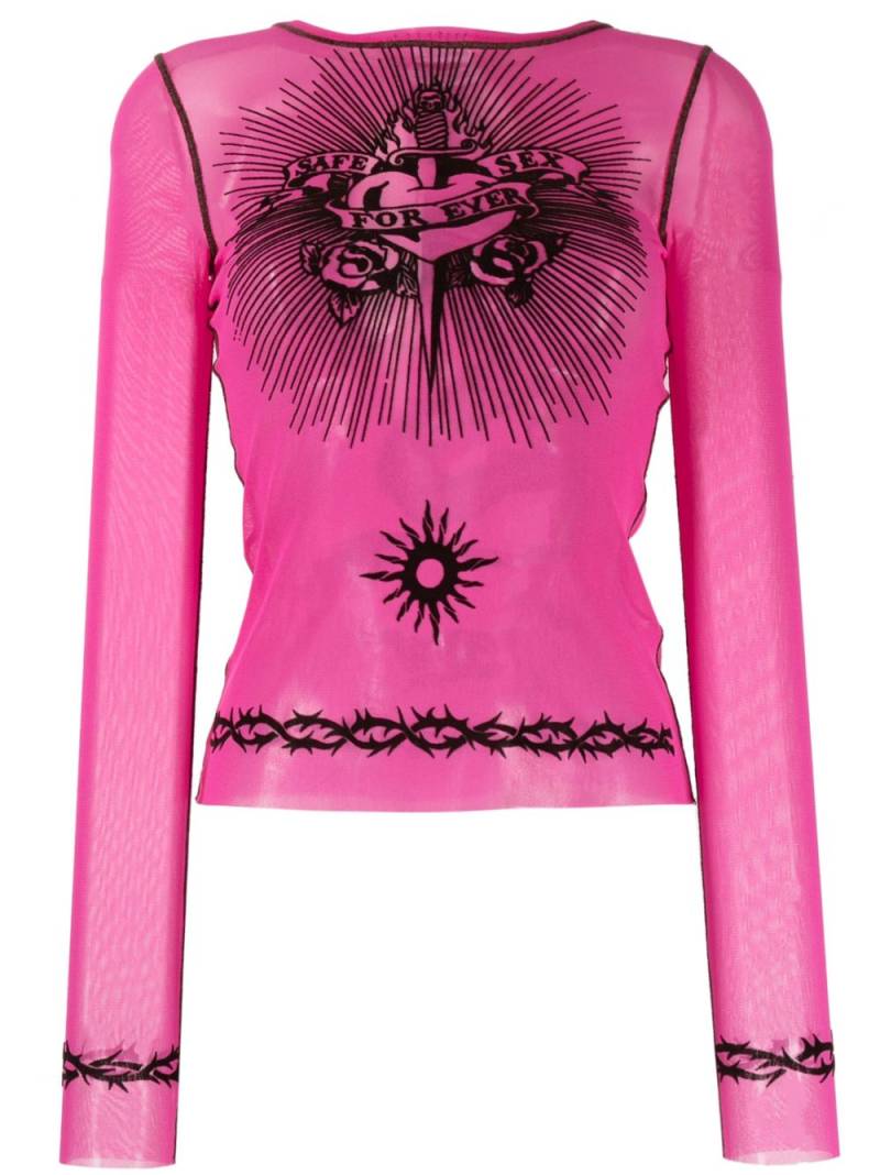 Jean Paul Gaultier trompe l'oeil-print top - Pink von Jean Paul Gaultier