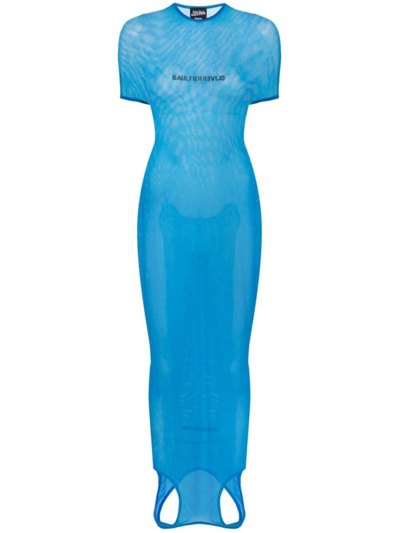 Jean Paul Gaultier x Shayne Oliver mesh maxi dress - Blue von Jean Paul Gaultier