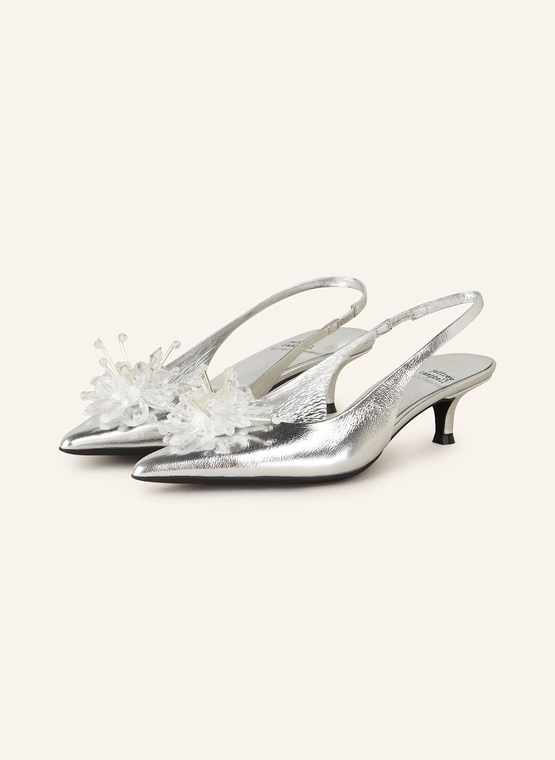 Jeffrey Campbell Slingpumps Persona-Ji Mit Schmuckperlen silber von Jeffrey Campbell