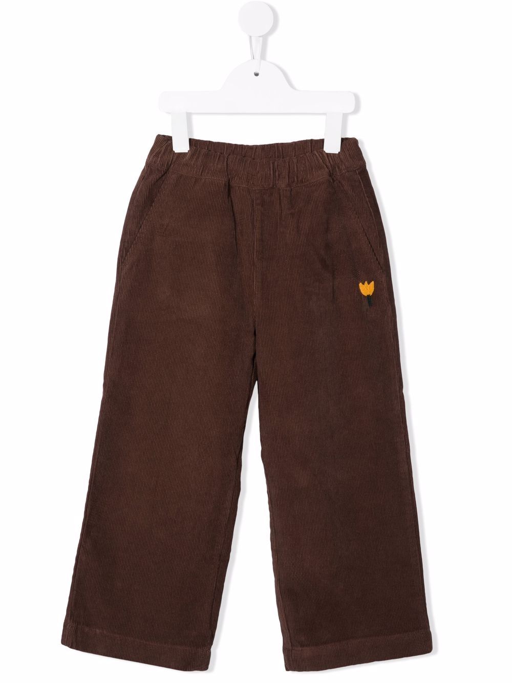 JELLYMALLOW embroidered-detail corduroy trousers - Brown von JELLYMALLOW