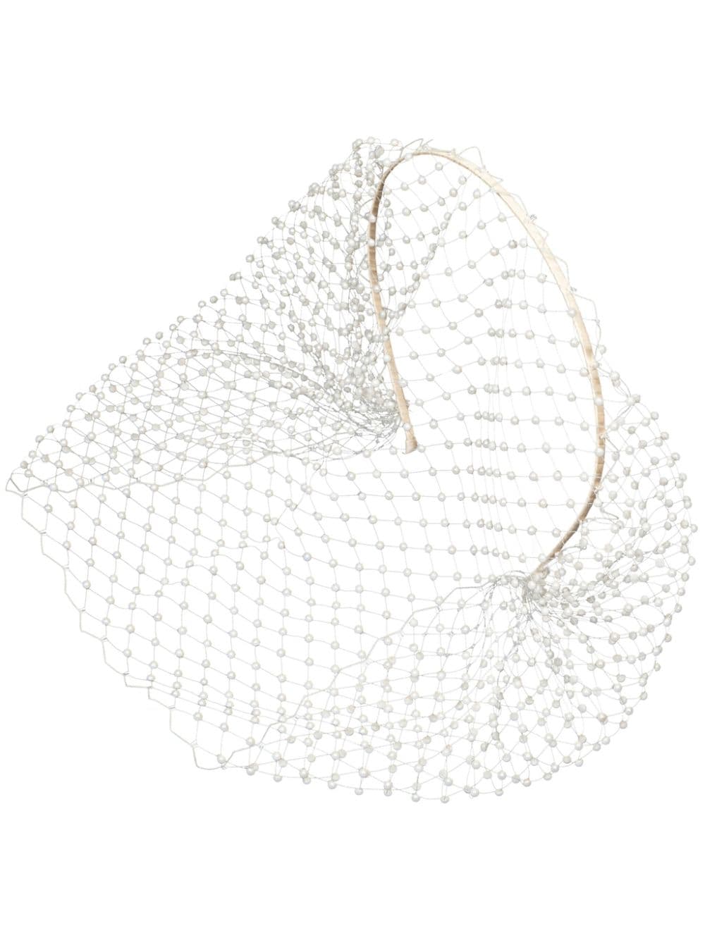 Jennifer Behr Britton faux pearl-embellished voilette - Neutrals von Jennifer Behr