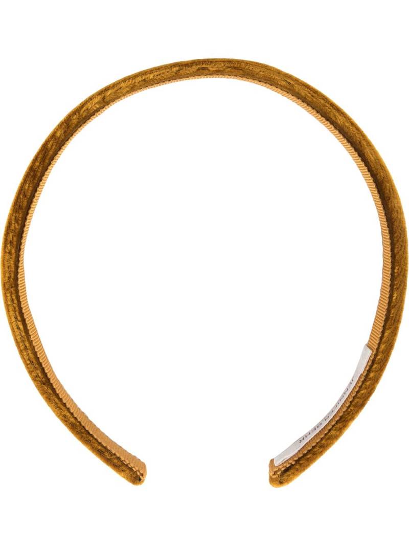 Jennifer Behr Charlize wide velvet headband - Yellow von Jennifer Behr