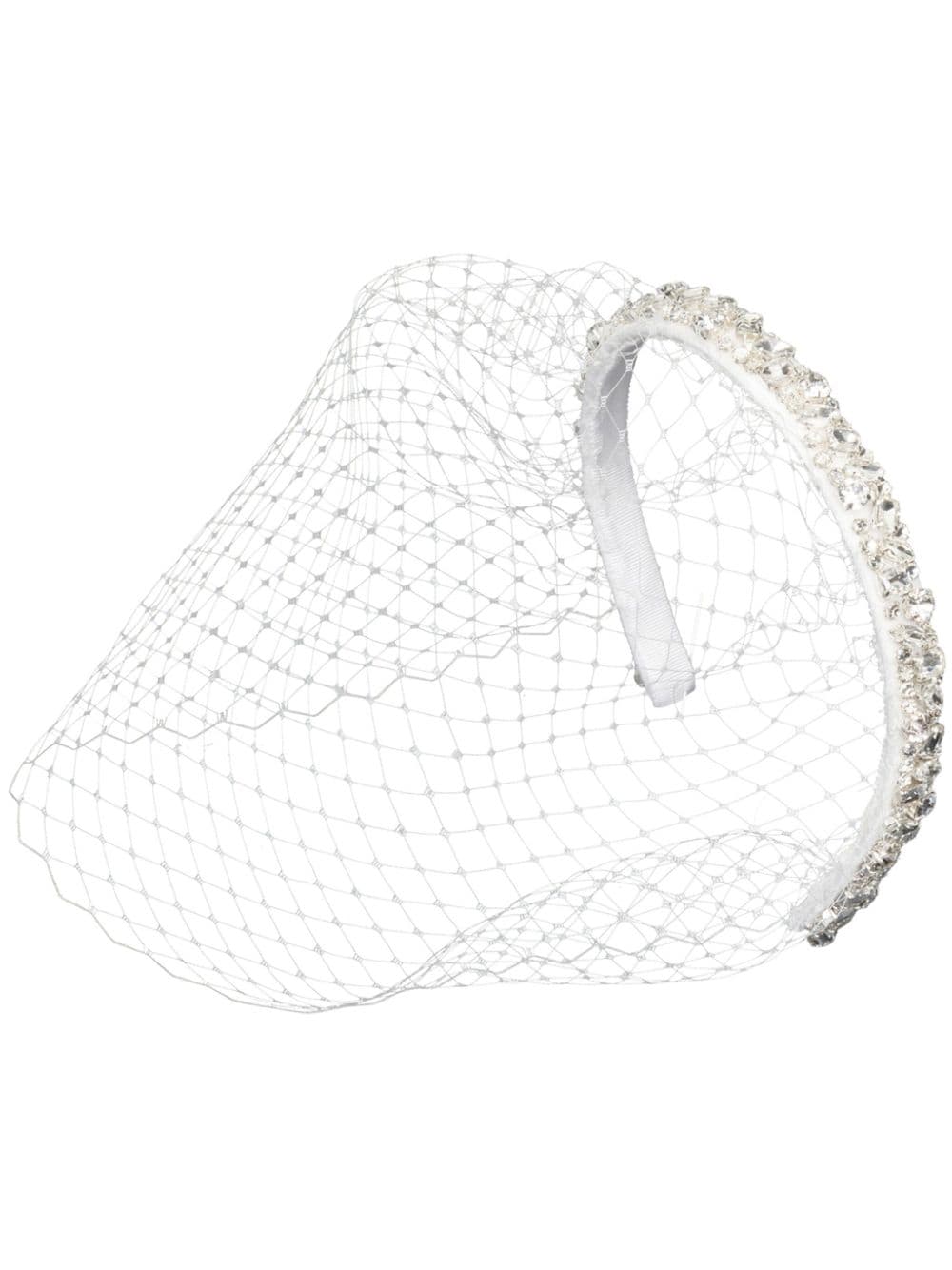 Jennifer Behr Essen crystal-embellished voilette - White von Jennifer Behr