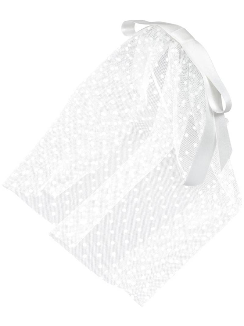 Jennifer Behr Gracen silk bow voilette - White von Jennifer Behr