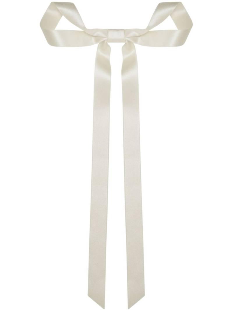 Jennifer Behr Gretta bow silk barrete - White von Jennifer Behr