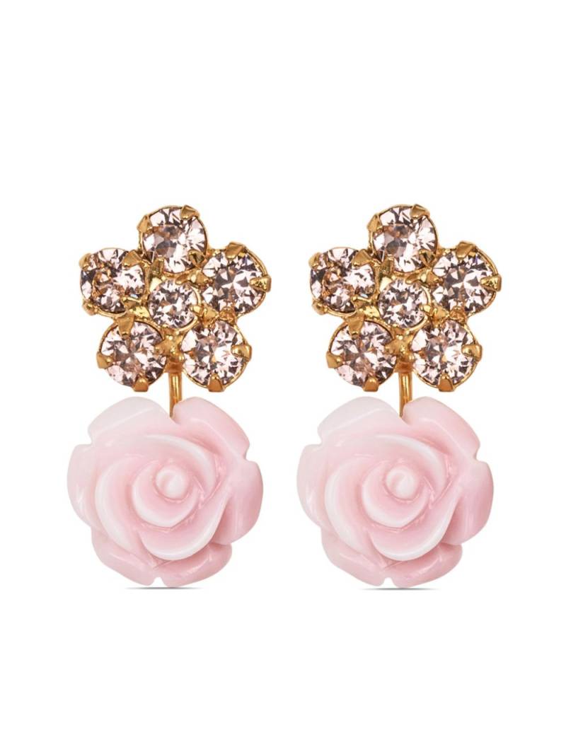 Jennifer Behr Kali floral drop earrings - Gold von Jennifer Behr