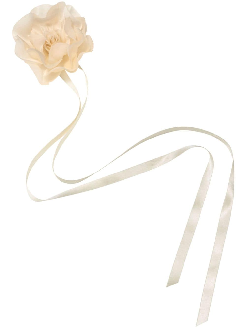 Jennifer Behr Liana floral-appliquéd ribbon tie - Neutrals von Jennifer Behr