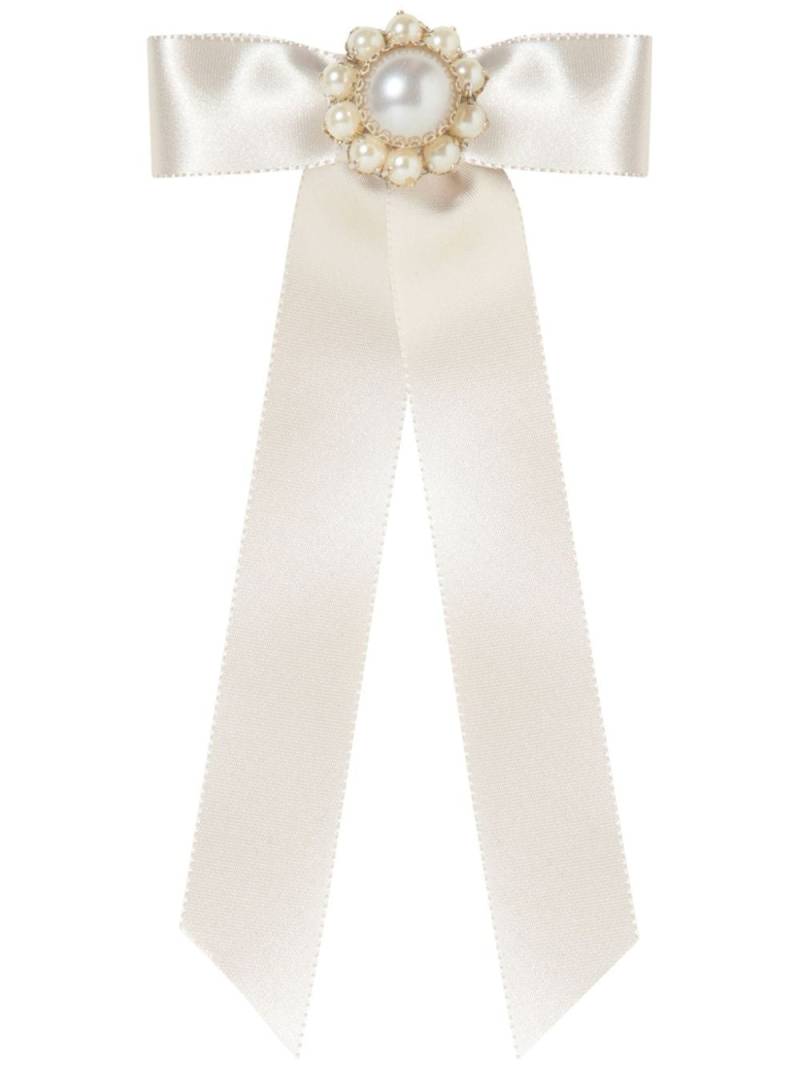 Jennifer Behr Paityn silk bow barrette - White von Jennifer Behr