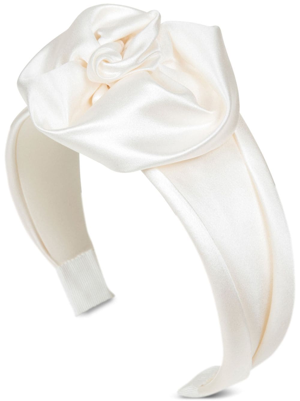 Jennifer Behr Rosalina floral-appliquéd silk headband - White von Jennifer Behr