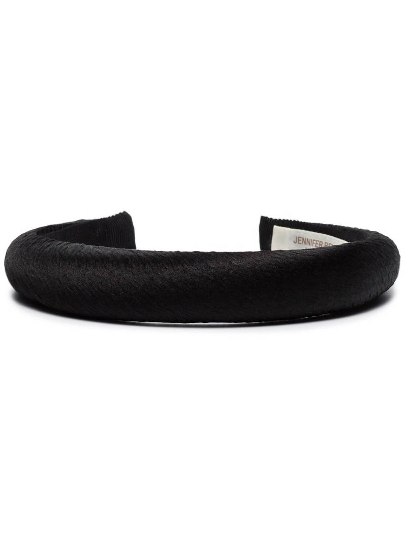 Jennifer Behr Tori hammered silk headband - Black von Jennifer Behr