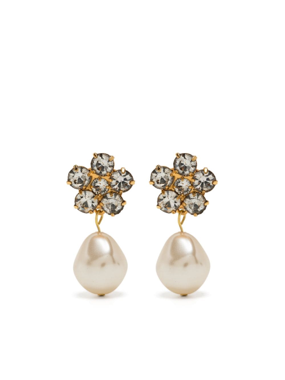 Jennifer Behr floral crystal-embellished drop earrings - Gold von Jennifer Behr