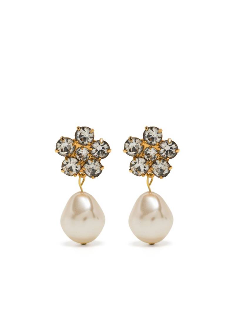 Jennifer Behr floral crystal-embellished drop earrings - Gold von Jennifer Behr