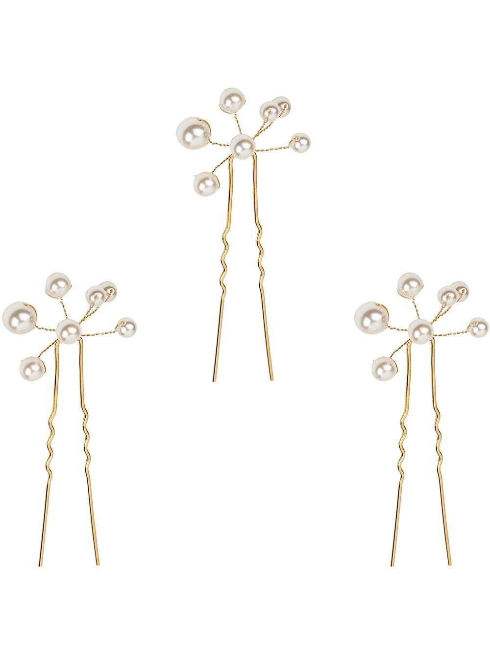 Jennifer Behr three-pack Primavera pearl-detail hairpins - Gold von Jennifer Behr