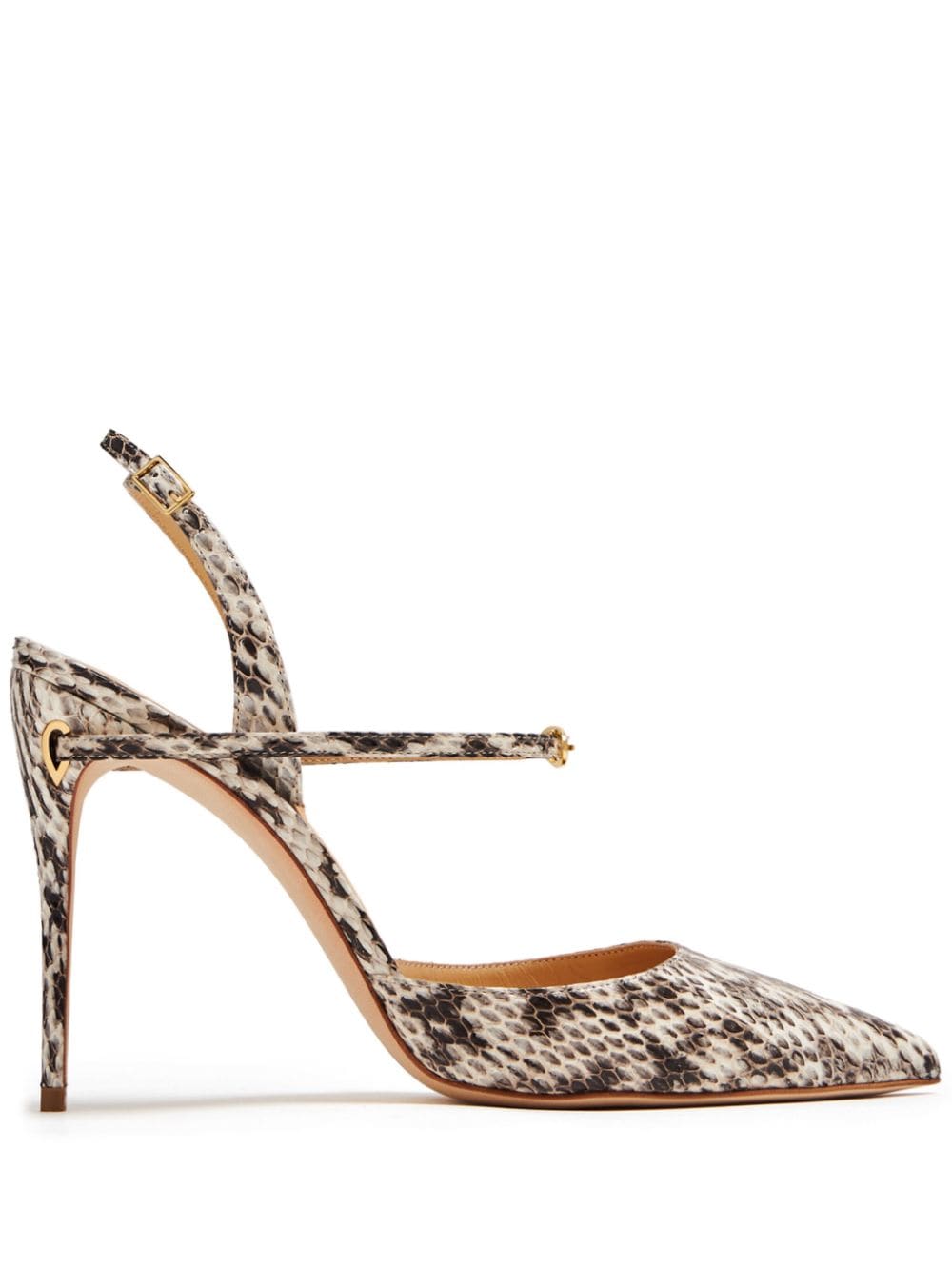 Jennifer Chamandi Vittorio 105mm snakeskin pumps - Neutrals von Jennifer Chamandi