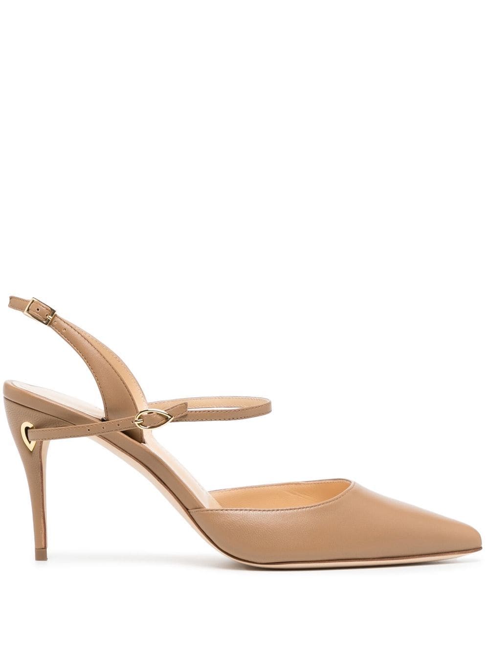 Jennifer Chamandi Vittorio 85mm leather slingback pumps - Neutrals von Jennifer Chamandi