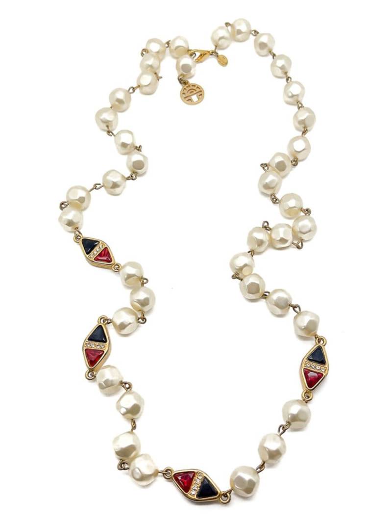 Jennifer Gibson Jewellery 1980s pre-owned Louis Féraud faux-pearl necklace - Gold von Jennifer Gibson Jewellery