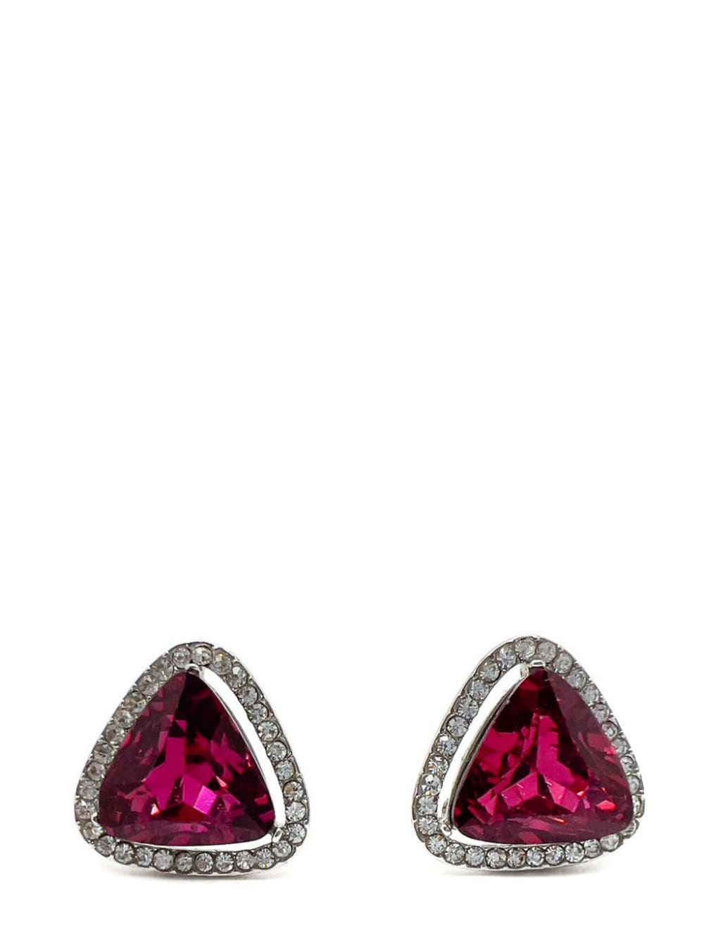 Jennifer Gibson Jewellery Vintage Pink Trillion Crystal Earrings 1970s von Jennifer Gibson Jewellery