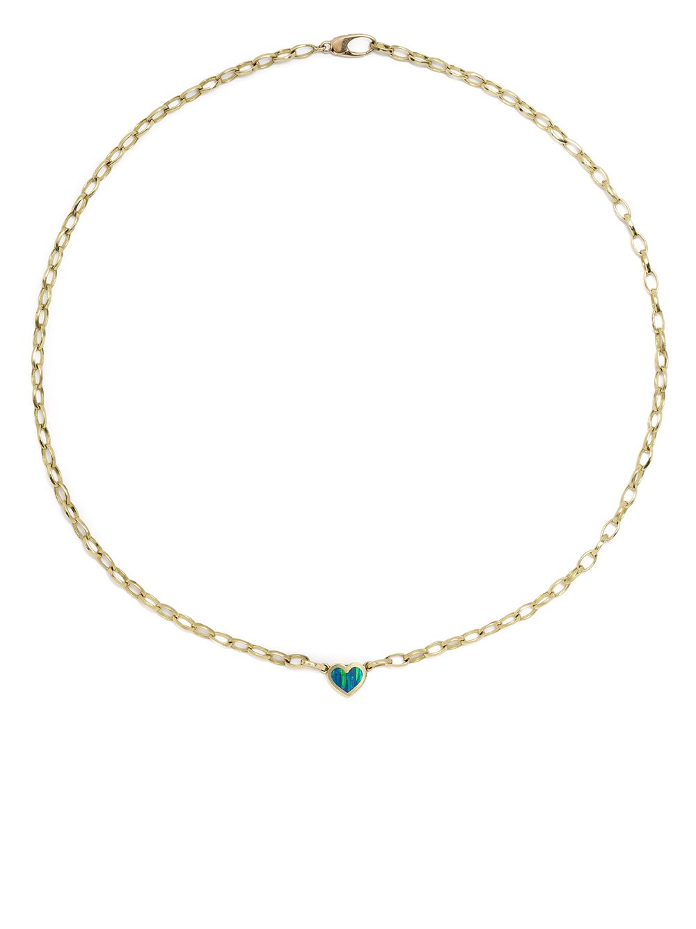 Jennifer Meyer 18kt yellow gold Edith opal heart link necklace von Jennifer Meyer