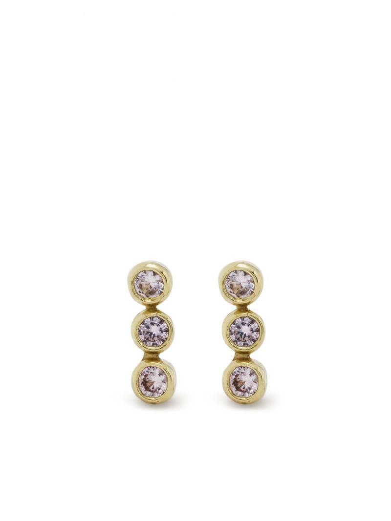 Jennifer Meyer 18kt yellow gold mini bezel sapphire stud earrings von Jennifer Meyer