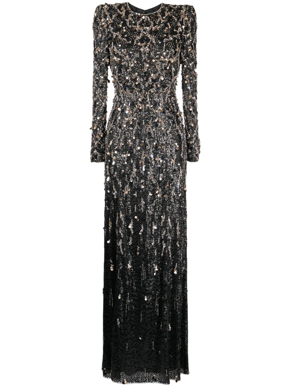 Jenny Packham Aurora beaded sequinned A-line dress - Black von Jenny Packham