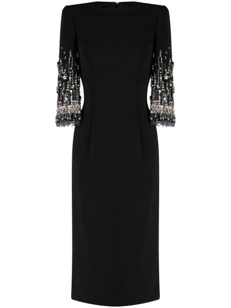 Jenny Packham Bergman crystal-embellished midi dress - Black von Jenny Packham