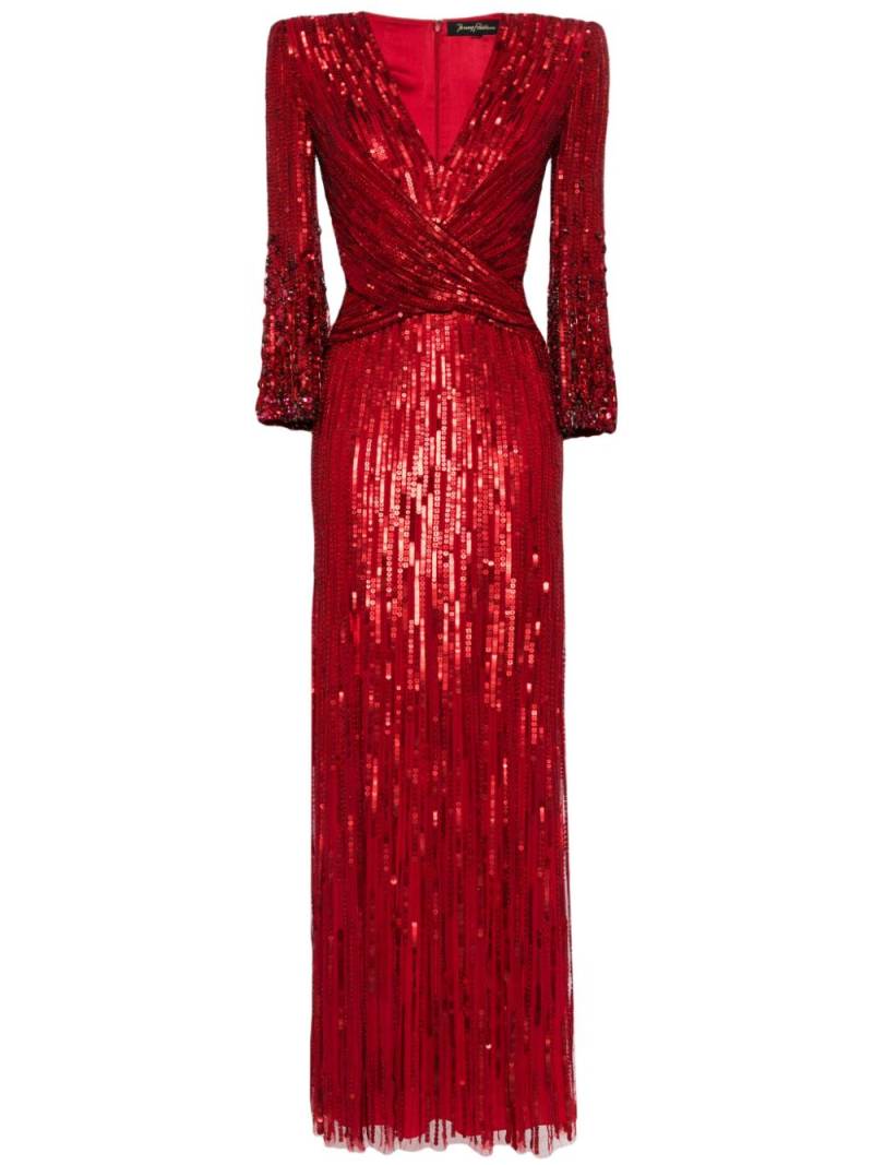 Jenny Packham Cosmos sequin-embellishment gown - Red von Jenny Packham