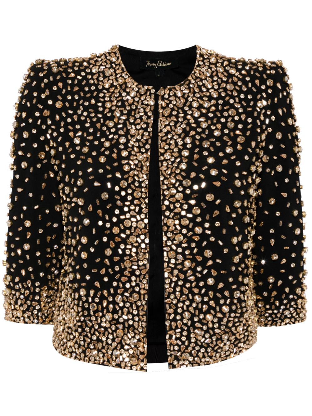 Jenny Packham Darlin crystal-embellished cropped jacket - Black von Jenny Packham