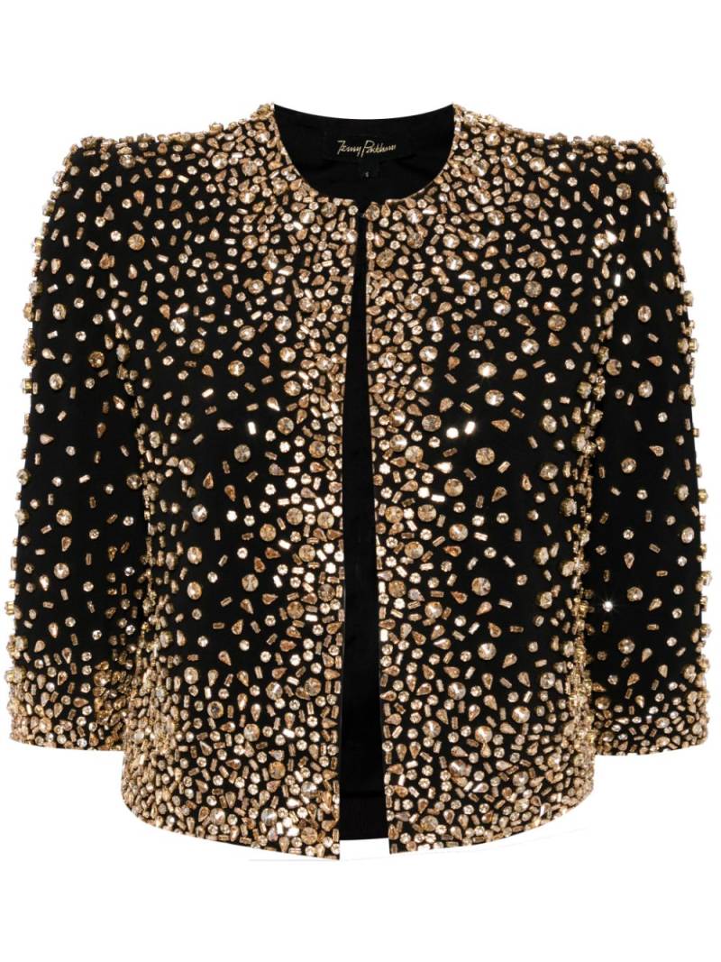 Jenny Packham Darlin crystal-embellished cropped jacket - Black von Jenny Packham