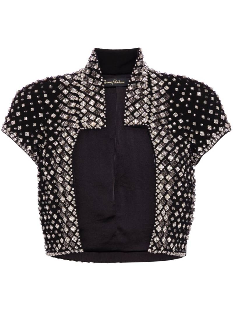 Jenny Packham Eon crystal-embellished cropped jacket - Black von Jenny Packham