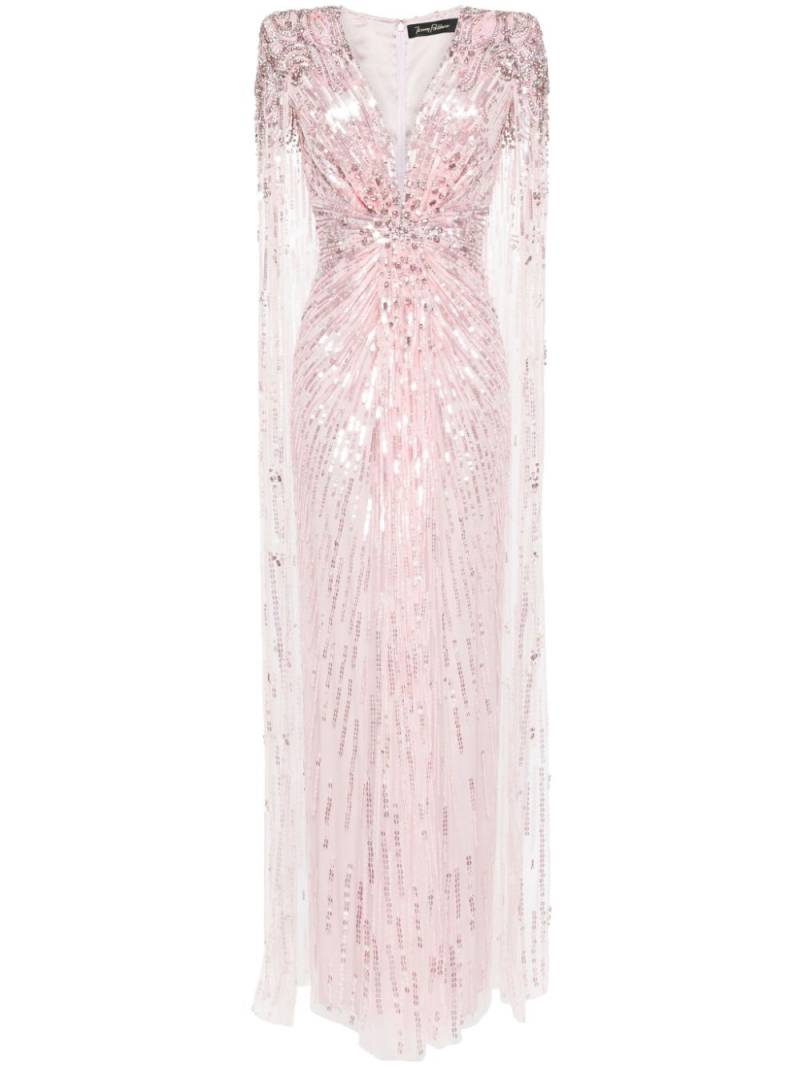 Jenny Packham Gold Rush sequined cape gown - Pink von Jenny Packham