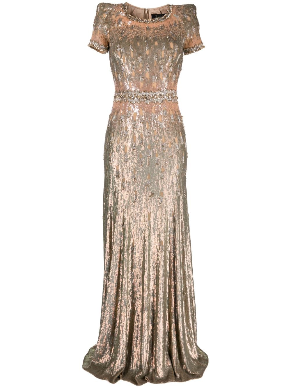 Jenny Packham Greta sequin-embellished gown - Brown von Jenny Packham