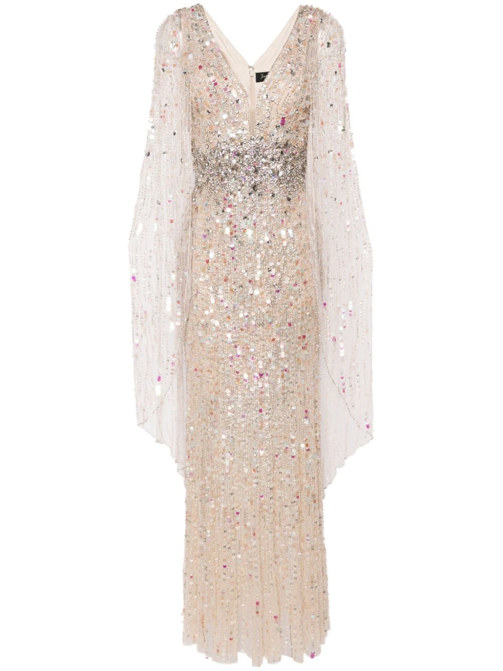 Jenny Packham Honey Pie sequin-embellished cape gown - Neutrals von Jenny Packham